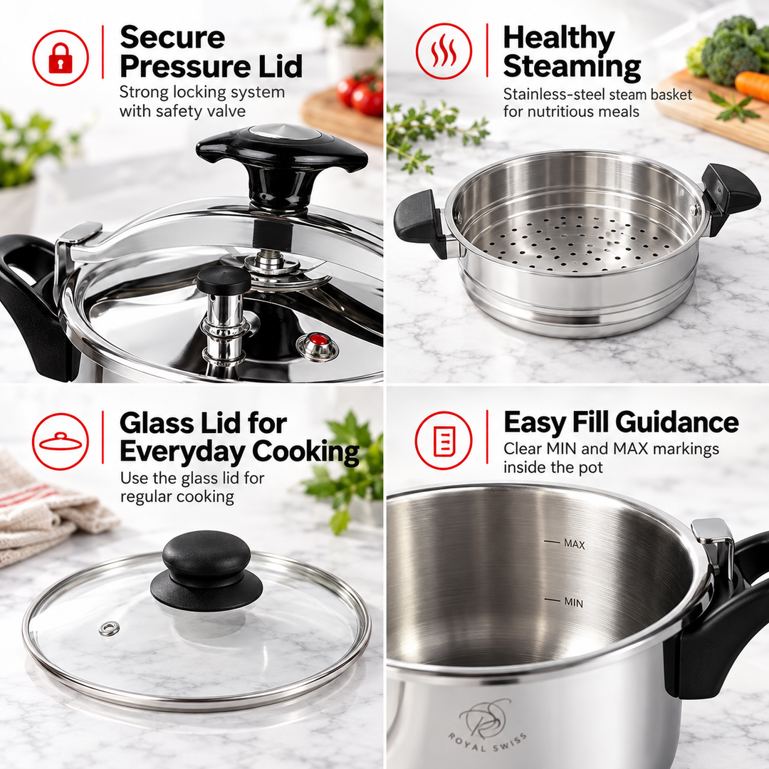 4L 2-in-1 Manual Couscous Pot &amp; Steamer
