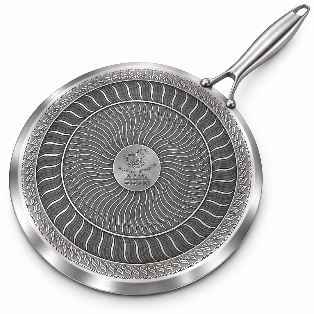 Tri-Ply Stainless Steel Crêpe Pan – 26 / 30 cm – PFAS-Free