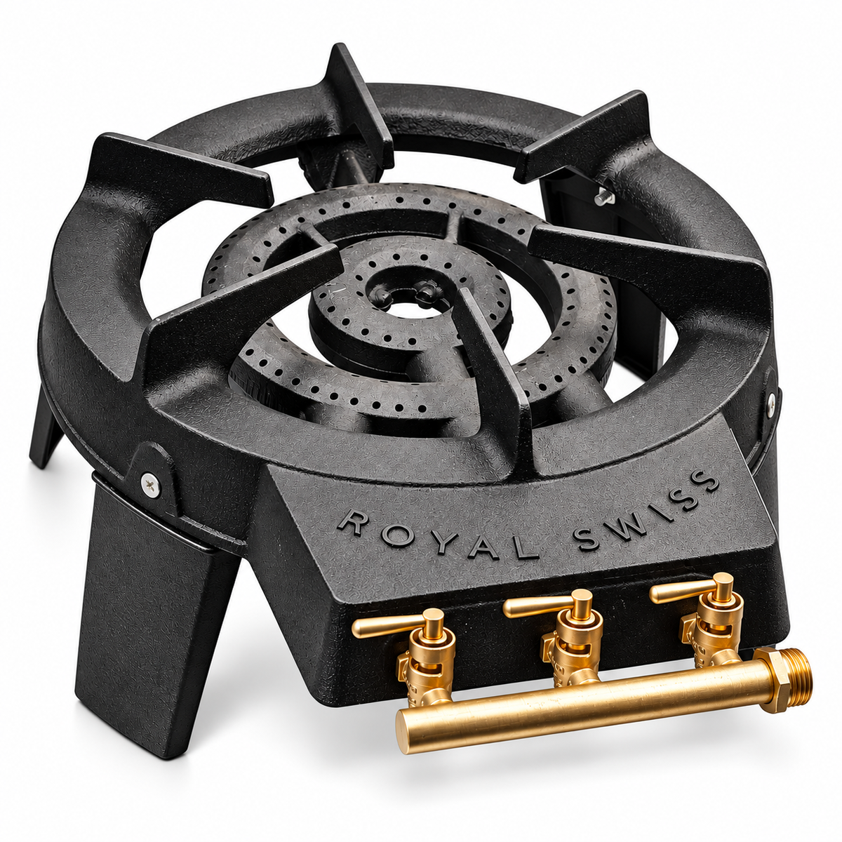 Royal Swiss Cast-Iron Outdoor Gas Wok Burner – 3 Adjustable Valves