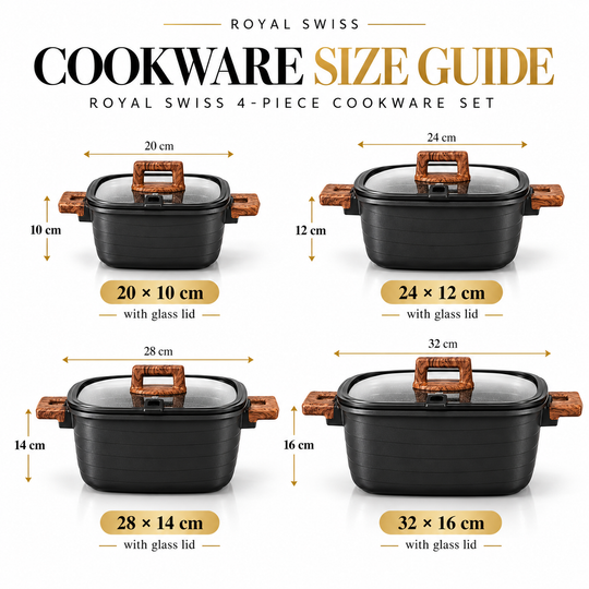 8-Piece Induction Cookware Set – Marble Non-Stick Pots 20/24/28/32 cm