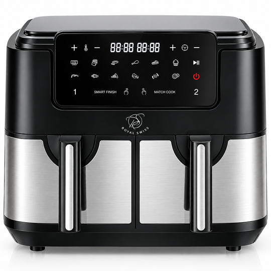 9L Double Air Fryer with Stainless Steel Housing