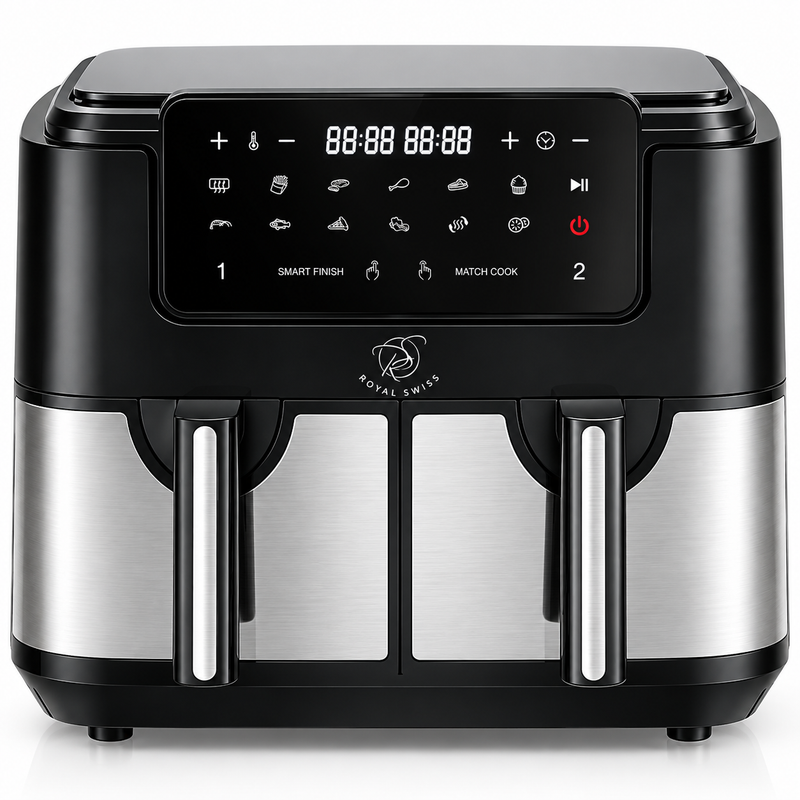 9L Double Air Fryer with Stainless Steel Housing