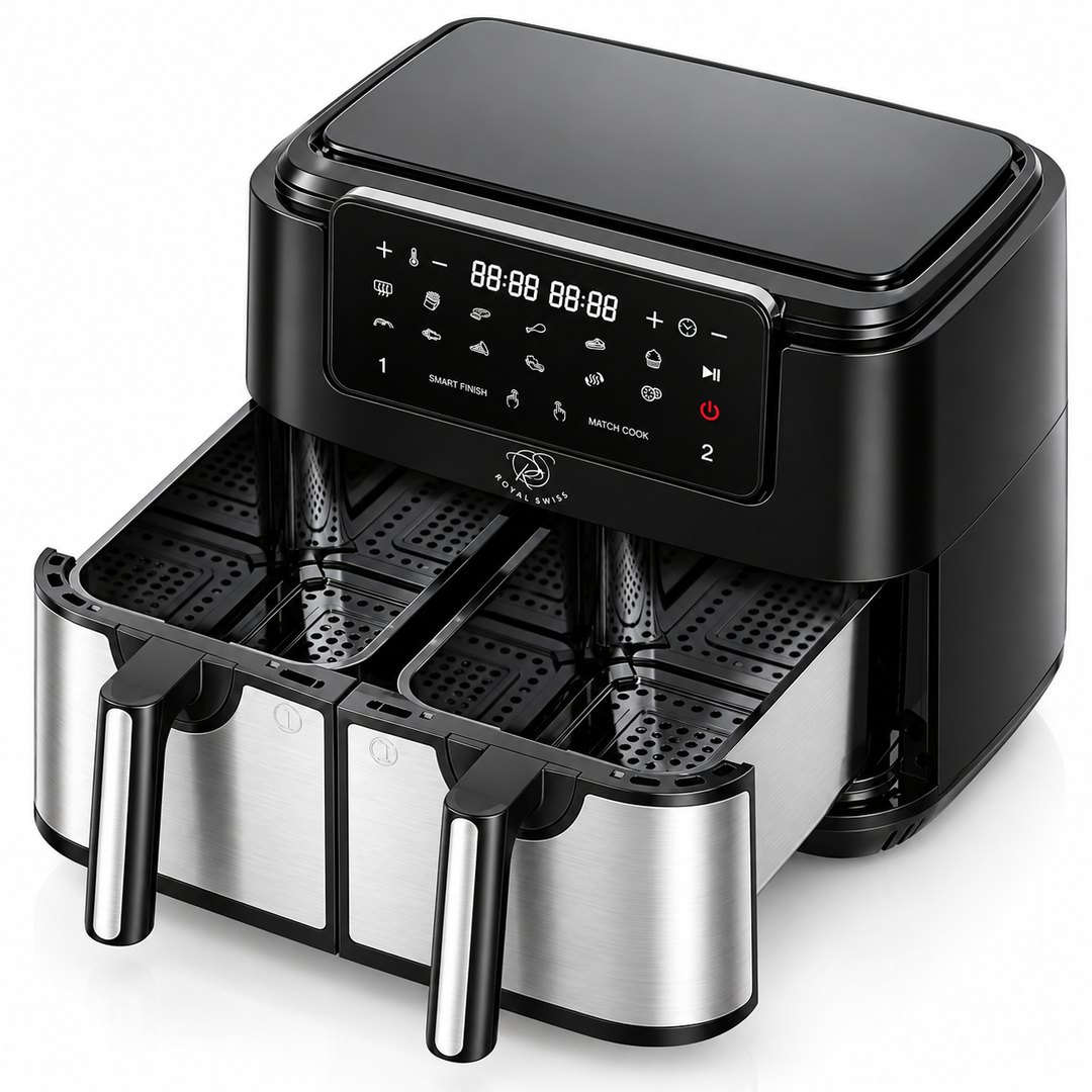 9L Double Air Fryer with Stainless Steel Housing