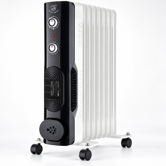 Royal Swiss 1900W Oil-Filled Radiator – 7 Fins, Adjustable Thermostat