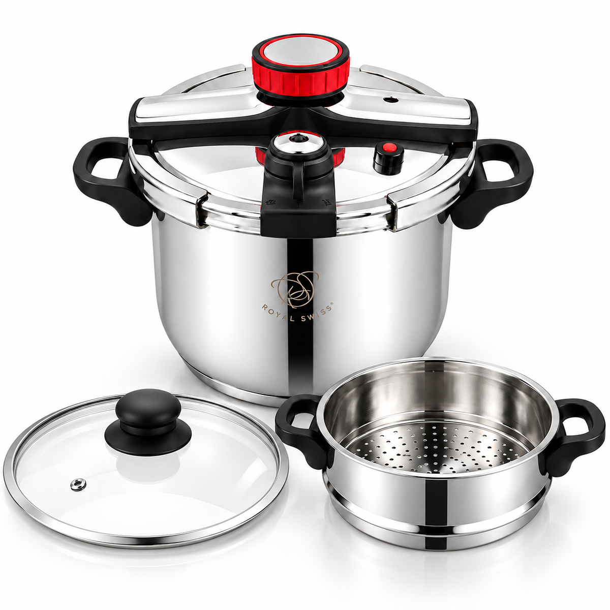 Royal Swiss Pressure Cooker + Couscous Steamer #size_shared