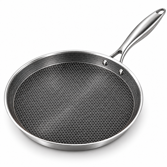 Tri-Ply Stainless Steel Crêpe Pan – 26 / 30 cm – PFAS-Free