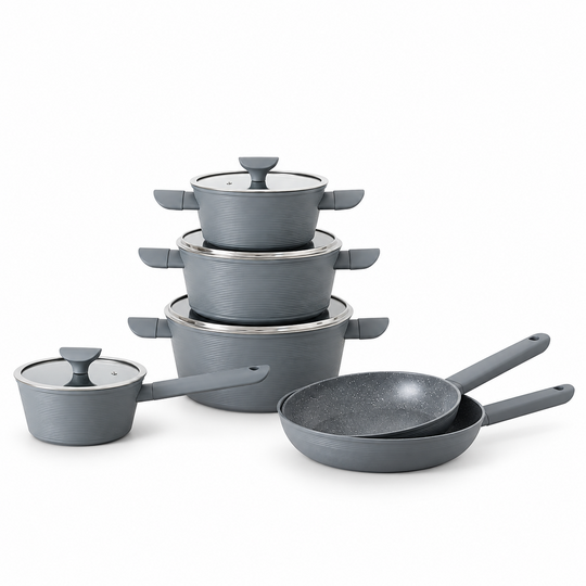 Royal Swiss 10PCS Line Series Cookware Set Grey 
