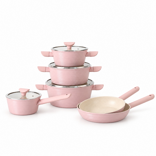 Royal Swiss 10PCS Line Series Cookware Set Pink 