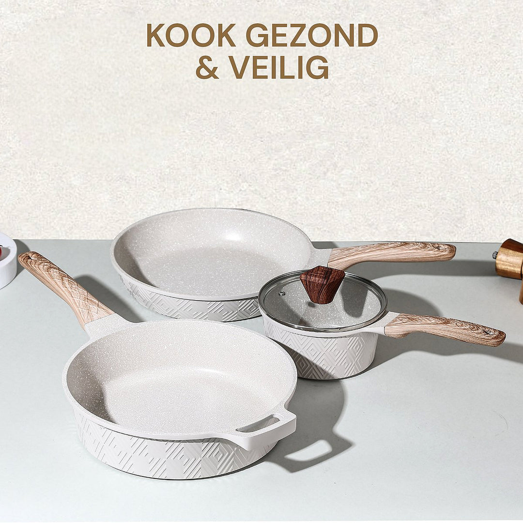 12-Piece Rhombus Cookware Set – Beige