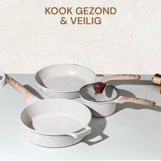 12-Piece Rhombus Cookware Set – Beige