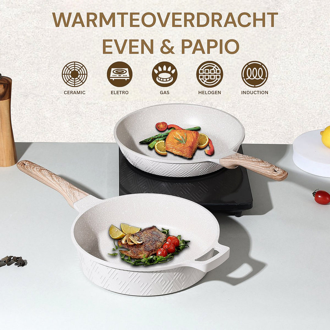 12-Piece Rhombus Cookware Set – Beige
