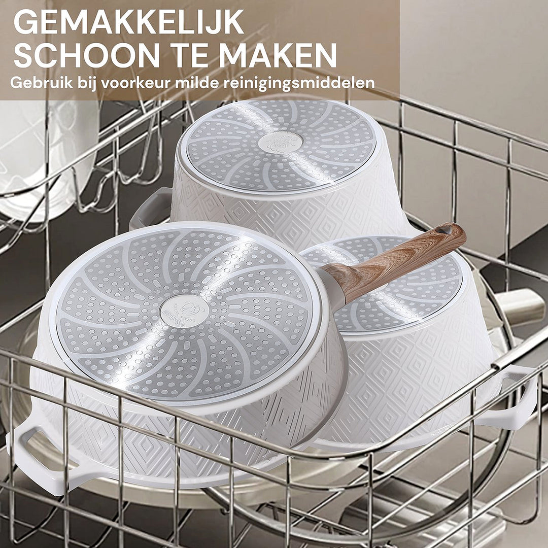 12-Piece Rhombus Cookware Set – Beige