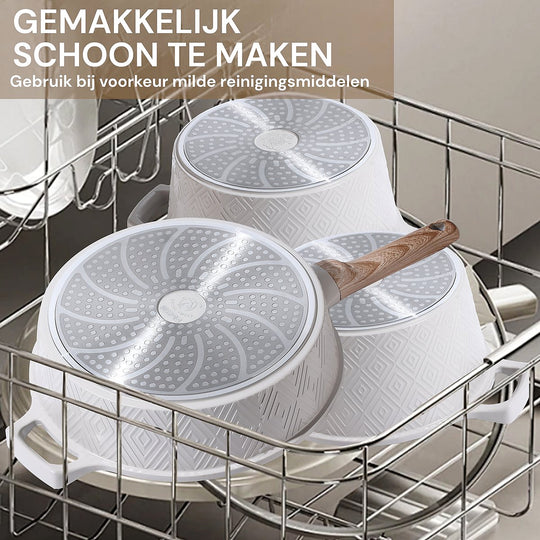 12-Piece Rhombus Cookware Set – Beige