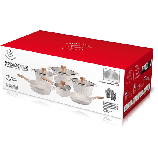 12-Piece Rhombus Cookware Set – Beige